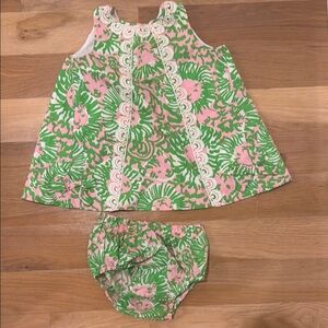 Floral Green and Pink Kids Dress Set | Lily Pulitzer